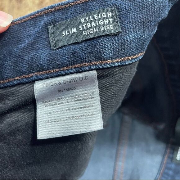 Veronica Beard Ryleigh Dark Night Slim Straight High Rise Sz 27 4 - Picture 10 of 10